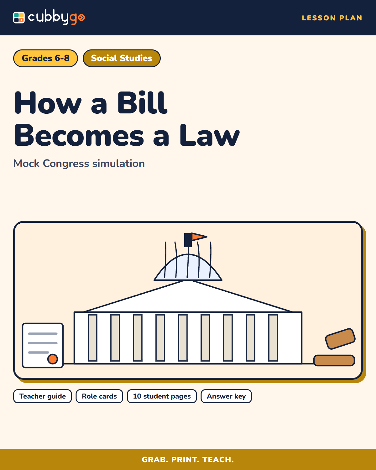 Cover of How a Bill Becomes a Law: Mock Congress Simulation