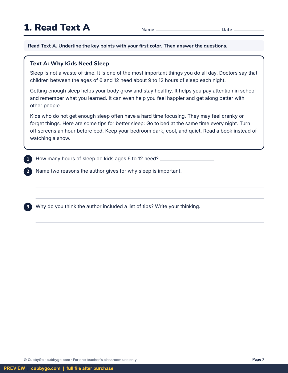 Preview page 3 of Compare and Contrast Two Texts